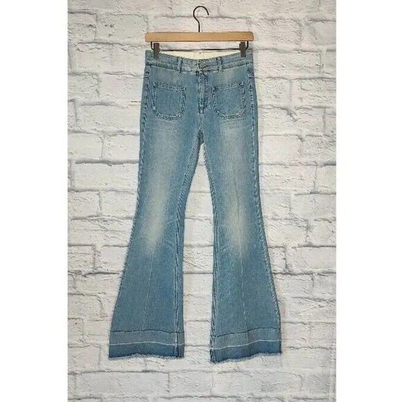 Stella McCartney Sky Blue Wide Leg Jeans - Picture 3 of 8